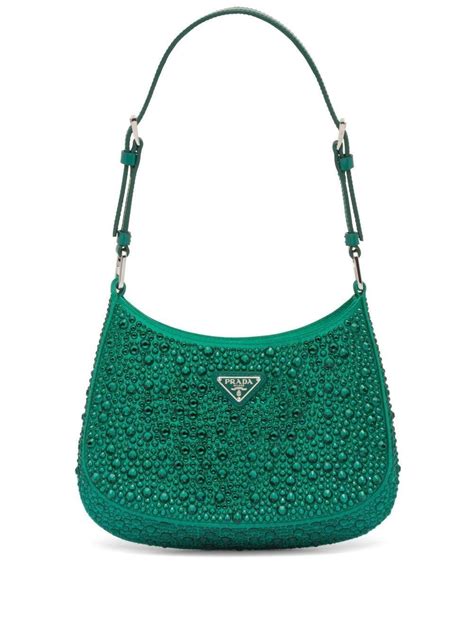 prada green sparkle bag